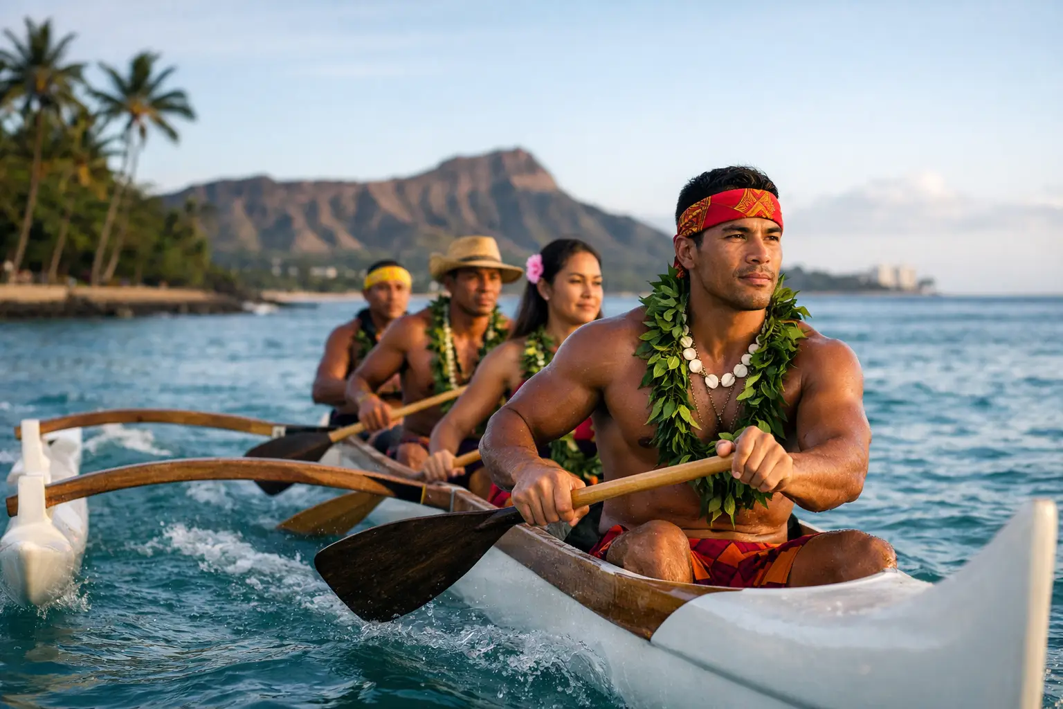 Cultura polinésia na canoa havaiana